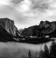 Tunnel View Fog bw